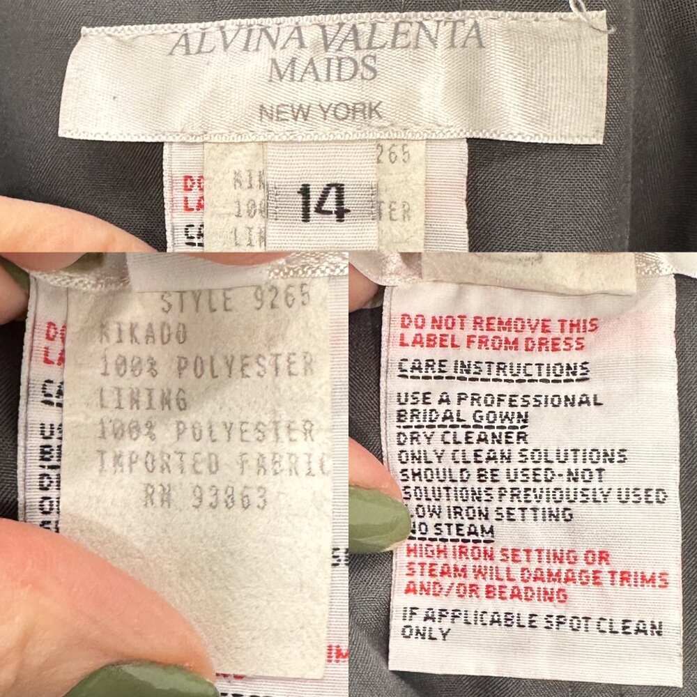 Alvina Valenta Maids Strapless Mikado Trumpet Gown Dress with Peplum Detail 9265 - Picture 4 of 16